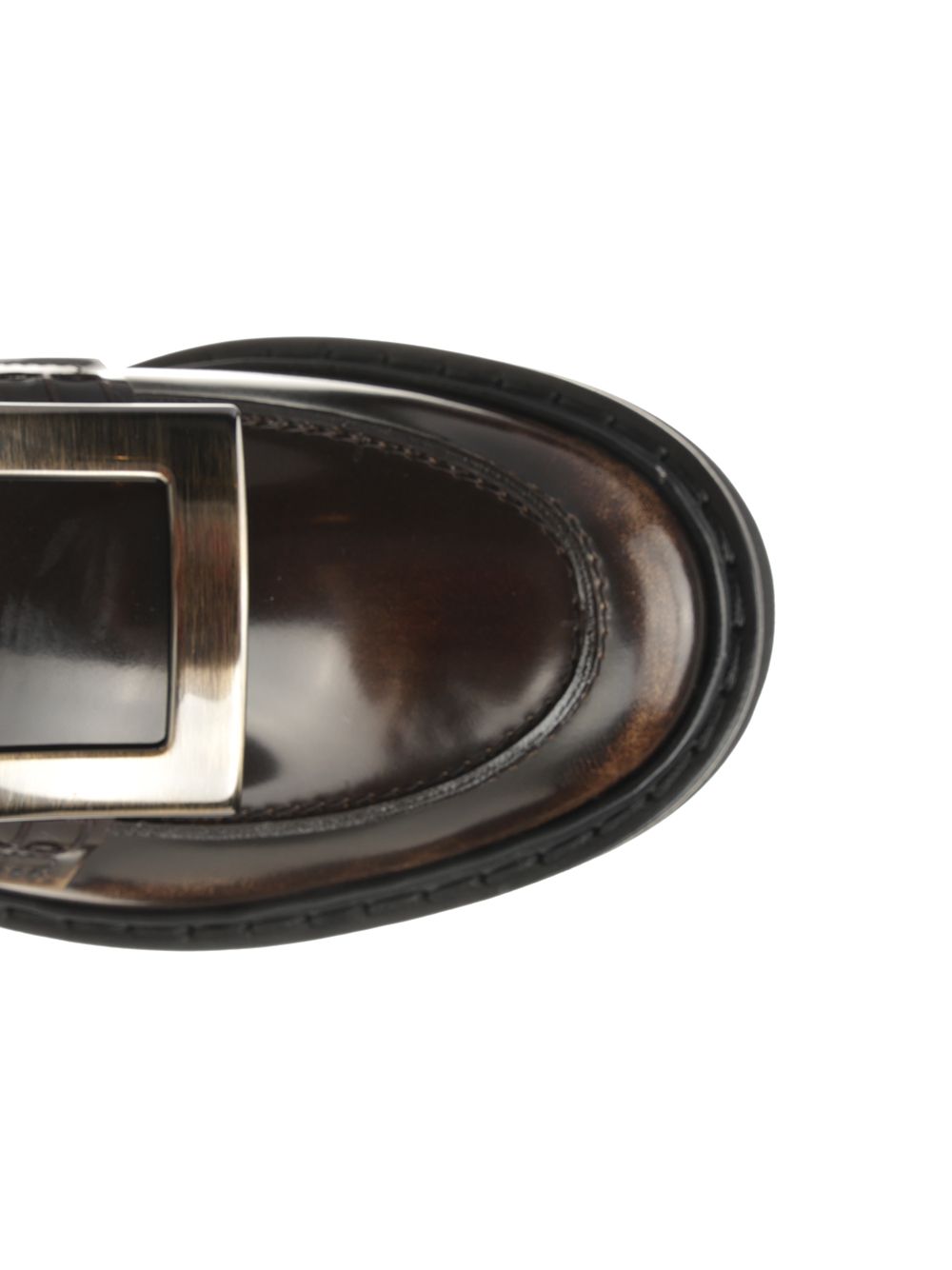 Roger Vivier Viv' Rangers Leather Loafers Scarpe basse - Marrone | f958e2d5c21d47701cebf3d7de893156d33d229b