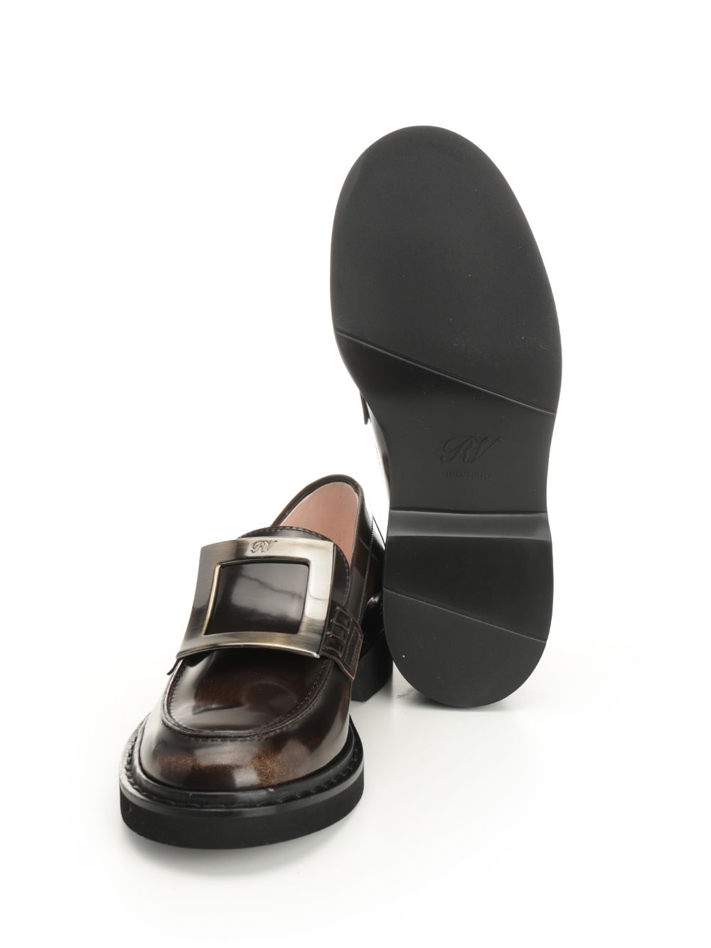 Roger Vivier Viv' Rangers Leather Loafers Scarpe basse - Marrone | eb258da641caee4a067ce6612ed1f469beb17e9c