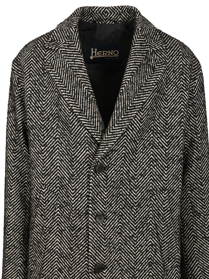 Herno Wool Chevron Coat Coats - Multicolor | b9d34ba2a4d7f343fee17fa312d6073600e63e96