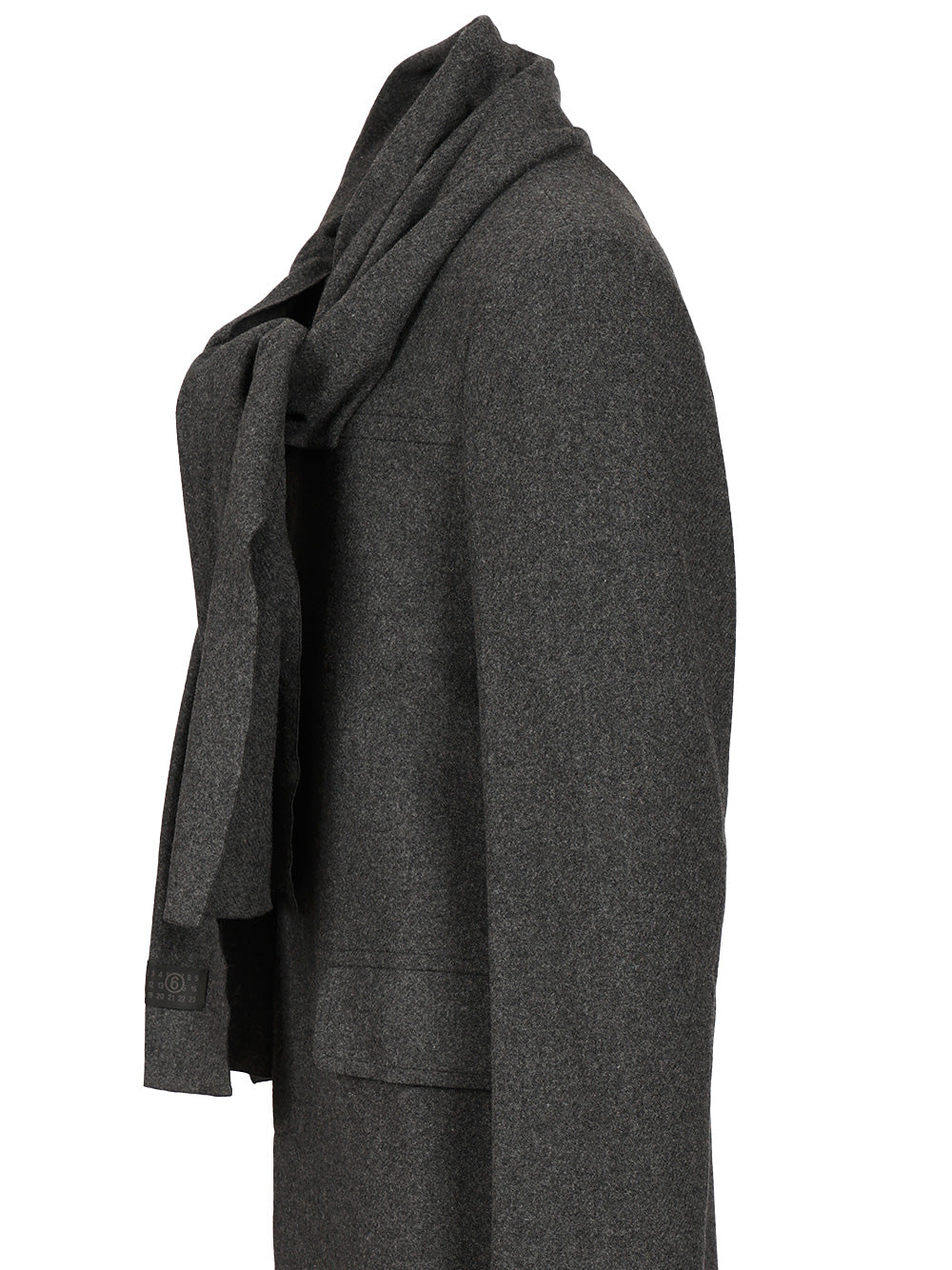 Mm6 Maison Margiela Coat With Scarf Coats - Grey | 3b3ae42b50e9288c8b38edfe92d8ebb66a15f313