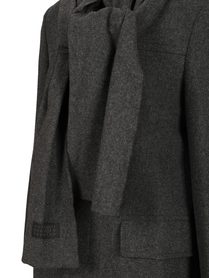 Mm6 Maison Margiela Coat With Scarf Coats - Grey | e85a2de38e54d23627d7767685e29c091e8564e8