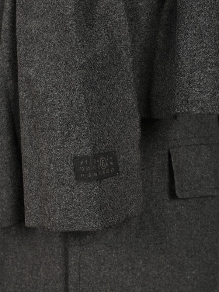 Mm6 Maison Margiela Coat With Scarf Coats - Grey | 07798f3ff97c9e73f24b8671d05380c147def969