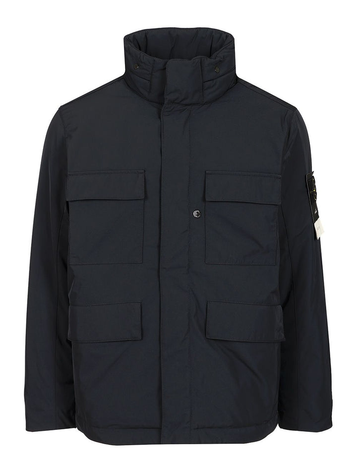 Stone Island Padded Field Jacket In Micro Twil Giacche - Blu | 750ec2e7f554abf3e8a38b4364e66163ed005b88