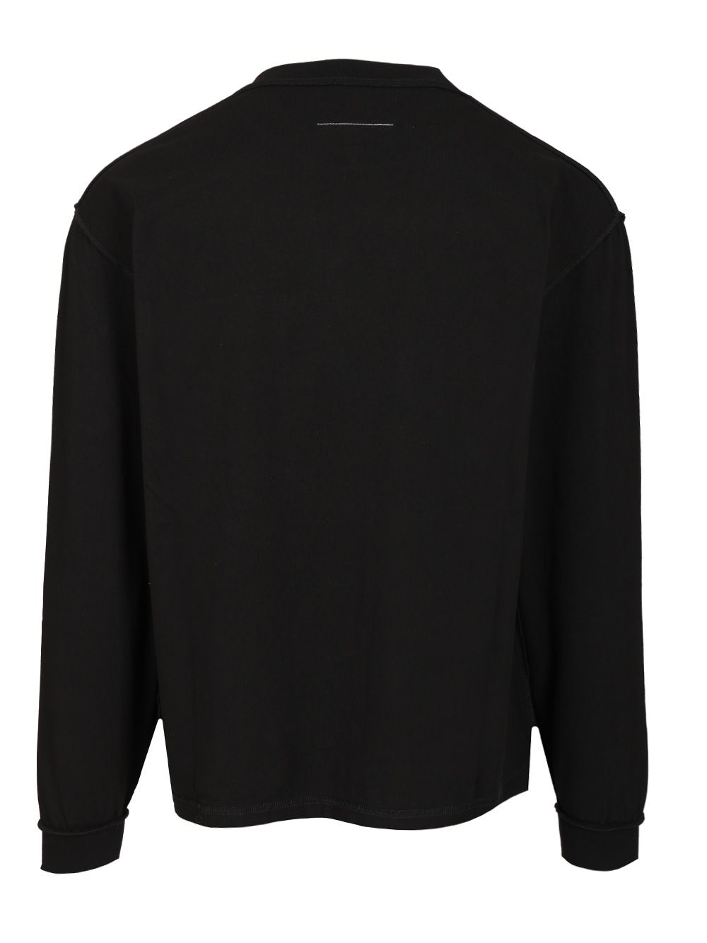Mm6 Maison Margiela Long-Sleeved Cotton T-Shirt Sweatshirts - Nero | 2a8b8dd02b83147bab07d4f3937ad5f2c5589d5b