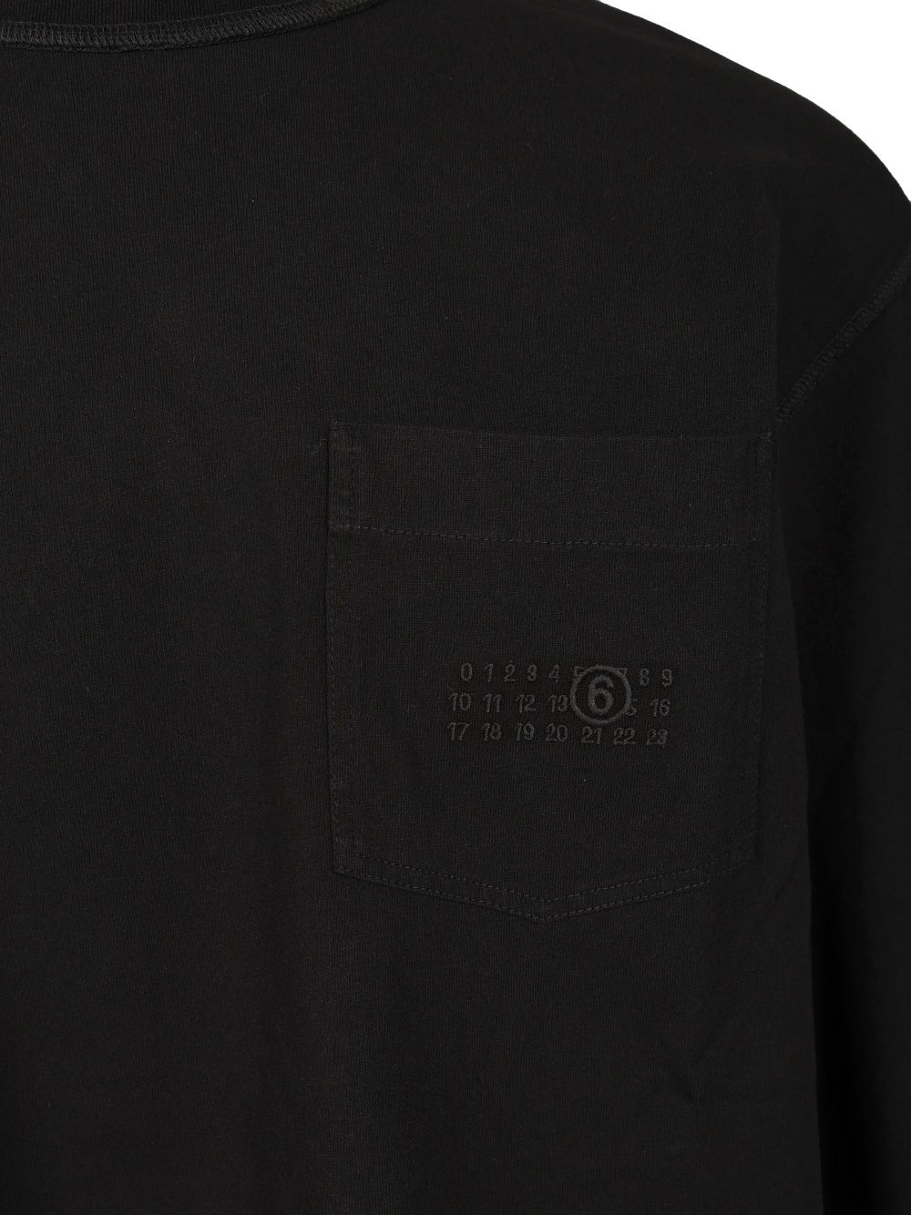 Mm6 Maison Margiela Long-Sleeved Cotton T-Shirt Sweatshirts - Nero | 4589ee2e92a529ba16a3ece5fe7b3813c603b135