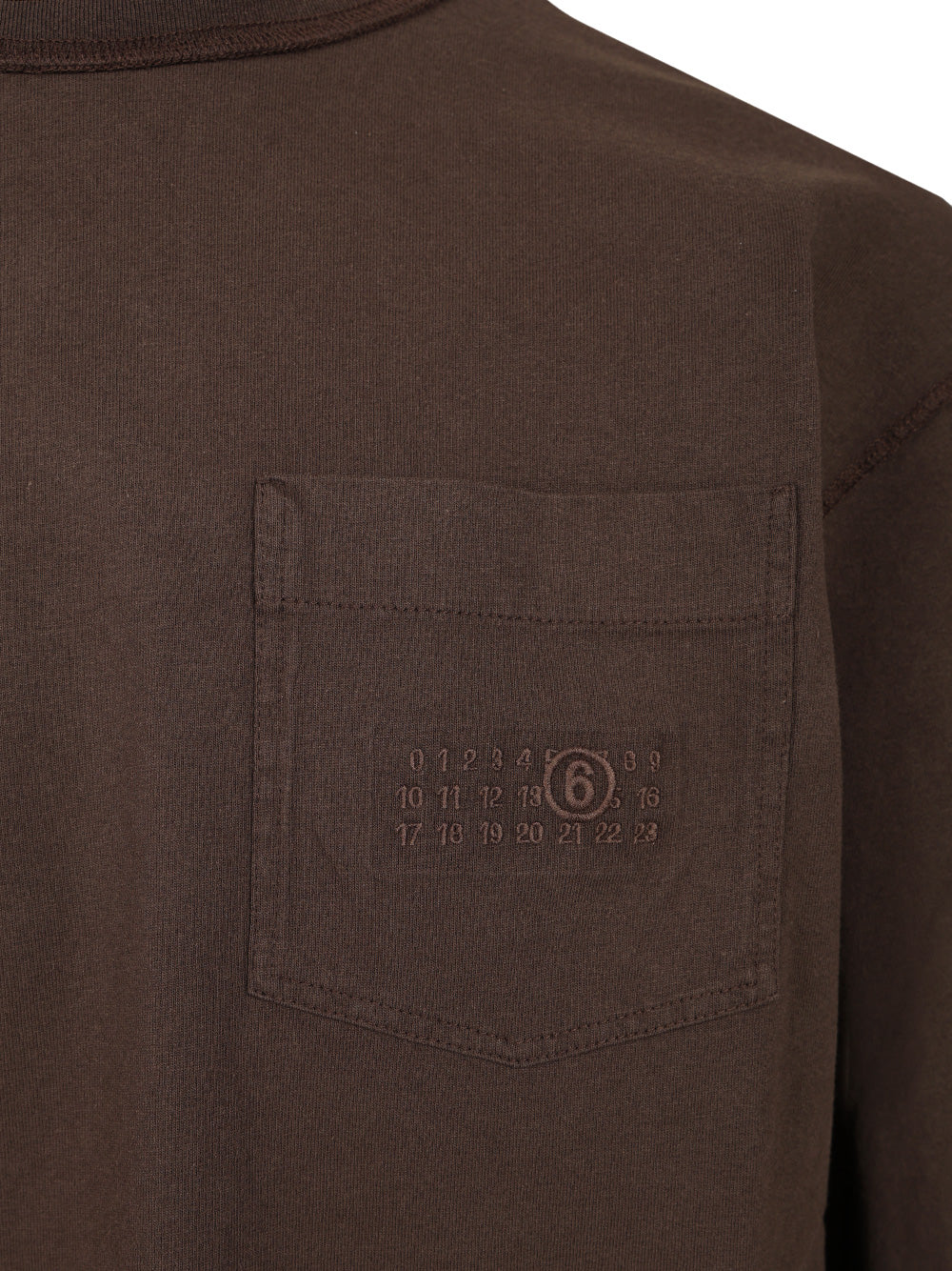 Mm6 Maison Margiela Long-Sleeved Cotton T-Shirt Sweatshirts - Marrone | aef62e07716e05fad4a2bee937f2dbf02aec3820