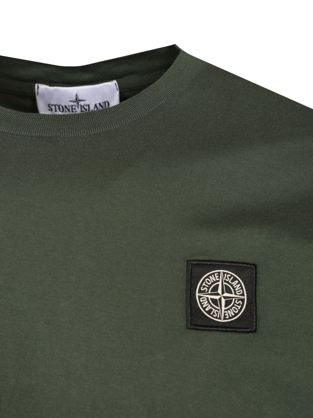 Stone Island Short-Sleeved Cotton Jersey T-Shirt - Verde | 38d239c3510acaf1695afc611c5c0f549394262a