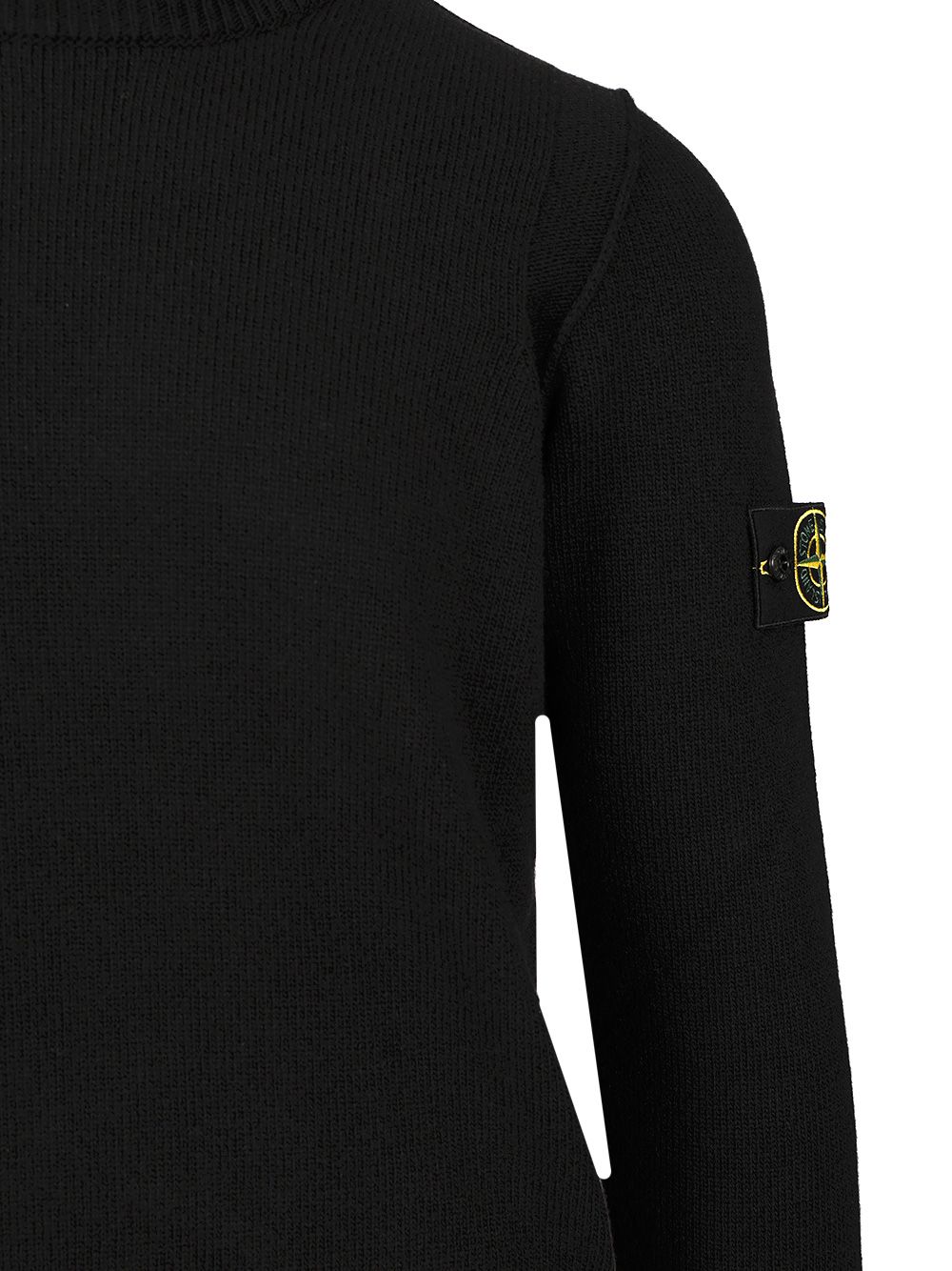 Stone Island Lambswool Crewneck Sweater Knitwear - Nero | 72e1c8b2e64504757013598a083d1dd0b7ebeb7b