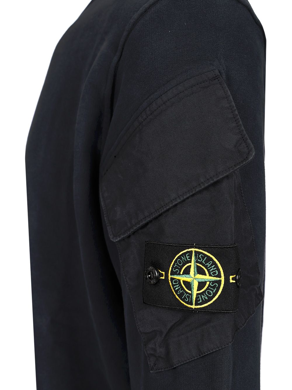 Stone Island Crewneck Sweatshirt In Brushed Organic Cotton Sweatshirts - Blu | 8a8f1d7899c0483a4668c73b62e21508a6ac2c1c