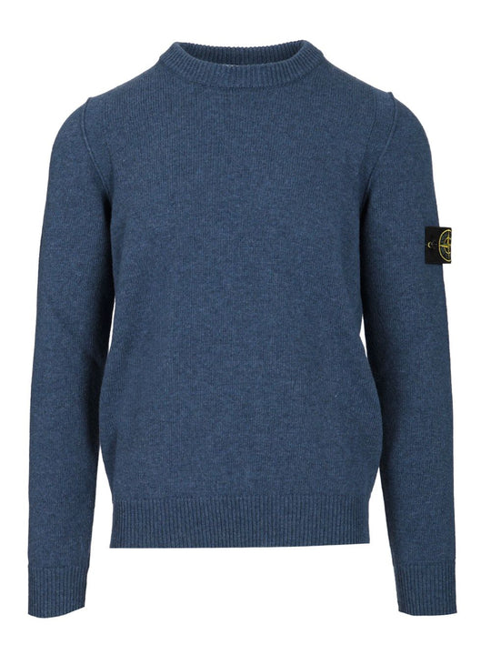 Lambswool Crewneck Sweater Knitwear Blu
