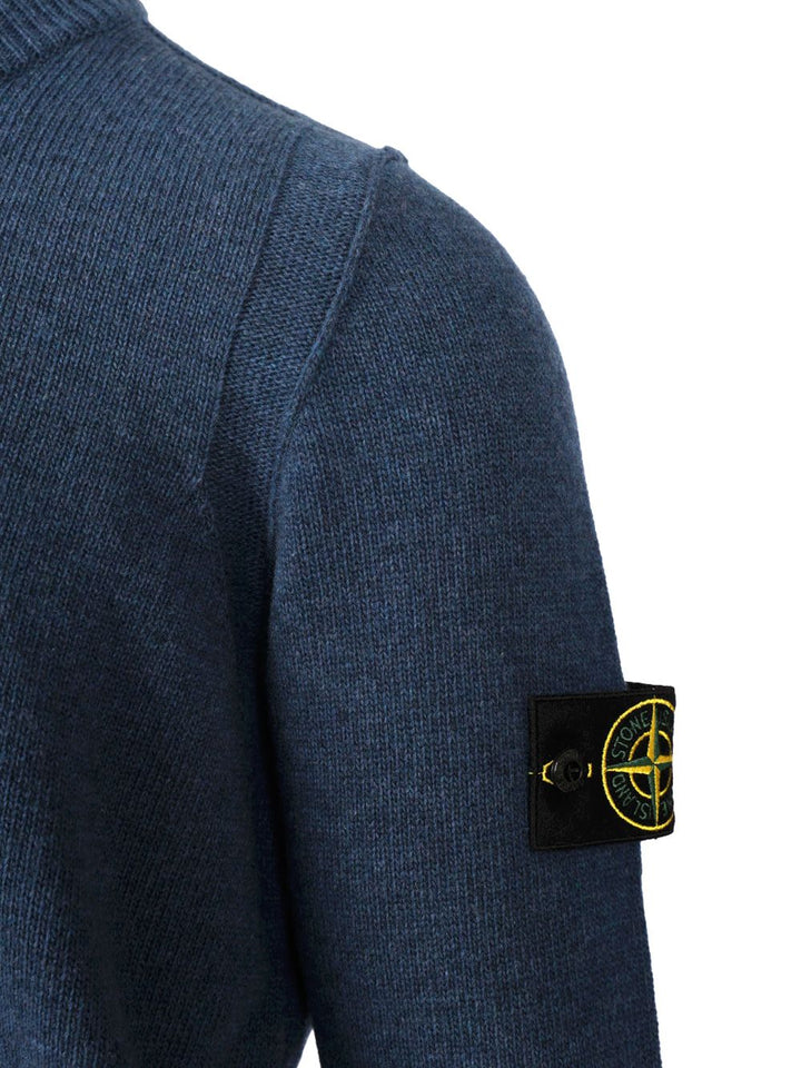 Stone Island Lambswool Crewneck Sweater Knitwear - Blu | 24f53568dbddc6190e3f7f88e000fef20341e421