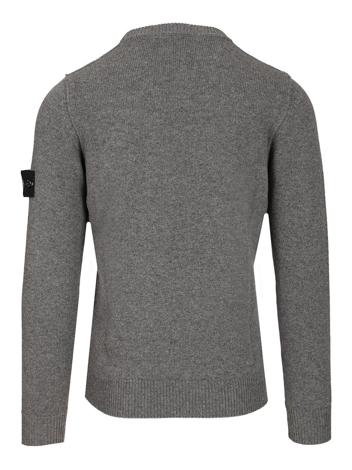 Stone Island Lambswool Crewneck Sweater Knitwear - Grey | 507c04c366fafd517b2ea3baf48bf3b93c93fbcc