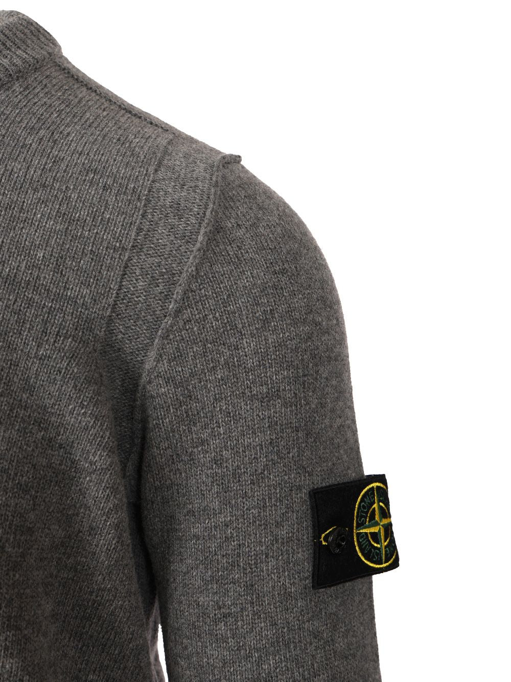 Stone Island Lambswool Crewneck Sweater Knitwear - Grey | e284657601b6048855ec4f7e3df62c315d216fd3