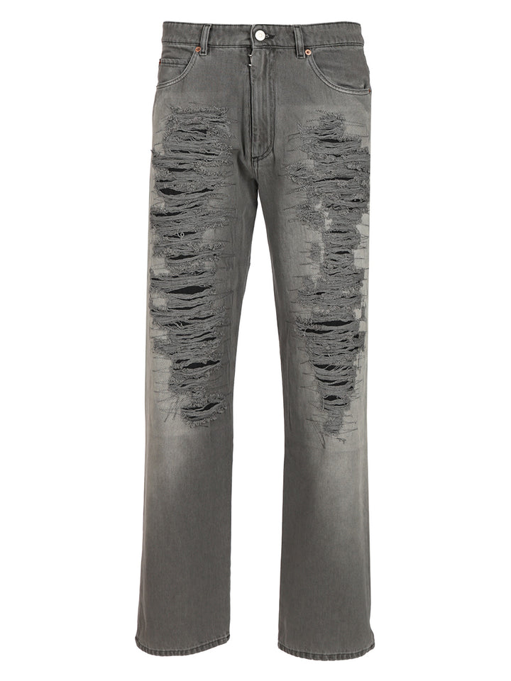 Mm6 Maison Margiela Destroyed Jeans - Nero | df25346bd8825f49cb75cf39f36361f64247b9d3