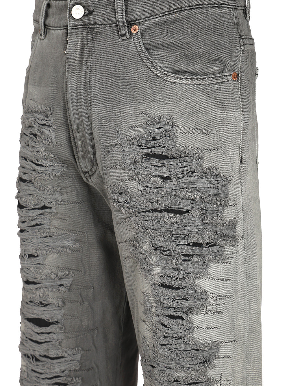 Mm6 Maison Margiela Destroyed Jeans - Nero | 787bf270a335b1aa60650ef4f9229da08b854406