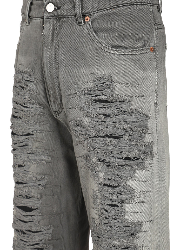 Mm6 Maison Margiela Destroyed Jeans - Nero | 787bf270a335b1aa60650ef4f9229da08b854406