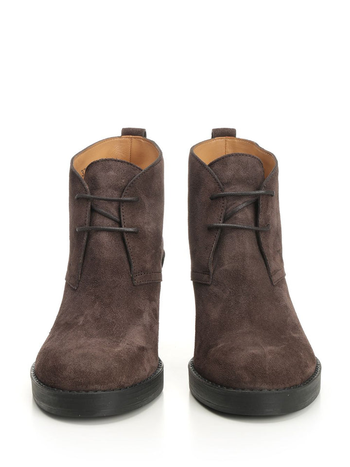 Tod'S Suede Ankle Boot Lace-Up Shoes - Marrone | 101304a7cf8c22d84e51425f49f3bc41a832f6bb