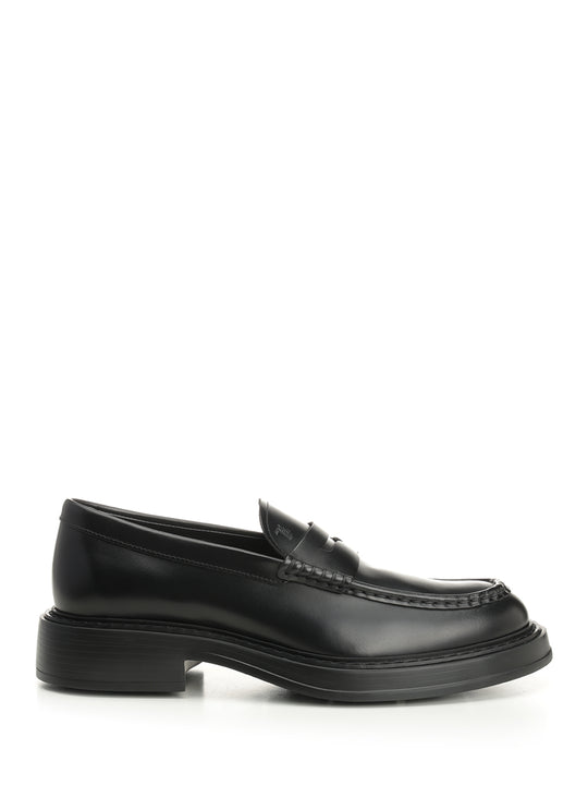 Leather Loafer Mocassini Nero
