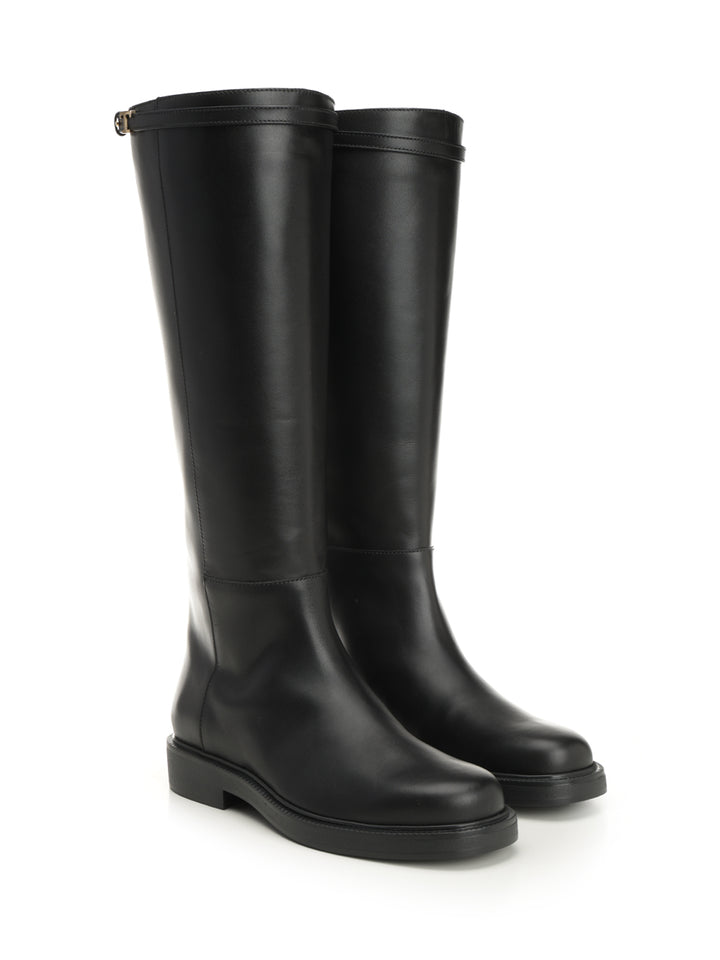 Tod'S Leather Boot Boots - Nero | b58ec9bb2796e4906120237c1e845b3cff636acf