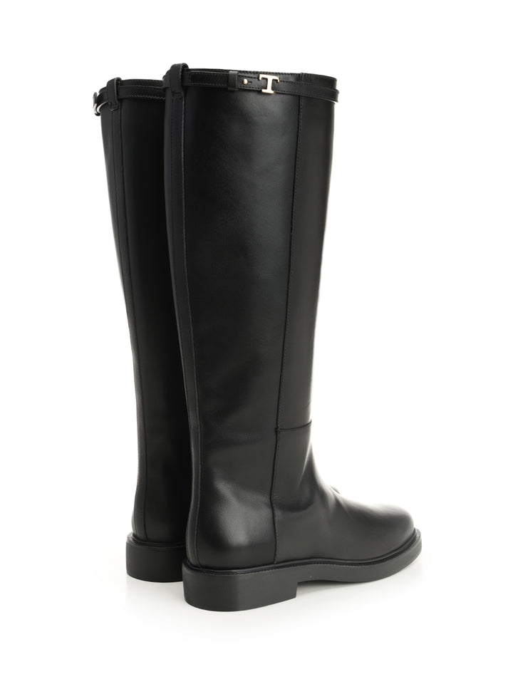 Tod'S Leather Boot Boots - Nero | 4819806653f2525eee452844f19a69ff5f254350