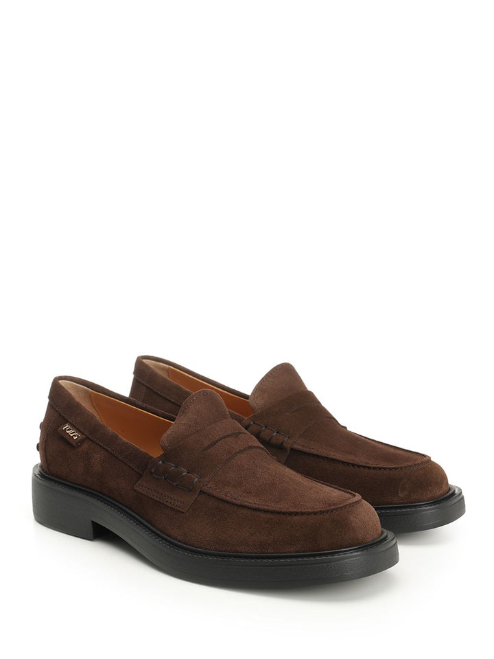 Tod'S Suede Calfskin Loafer Scarpe basse - Marrone | 50ce7f6ffbdcc870dd80b3c703e48216f47c2898