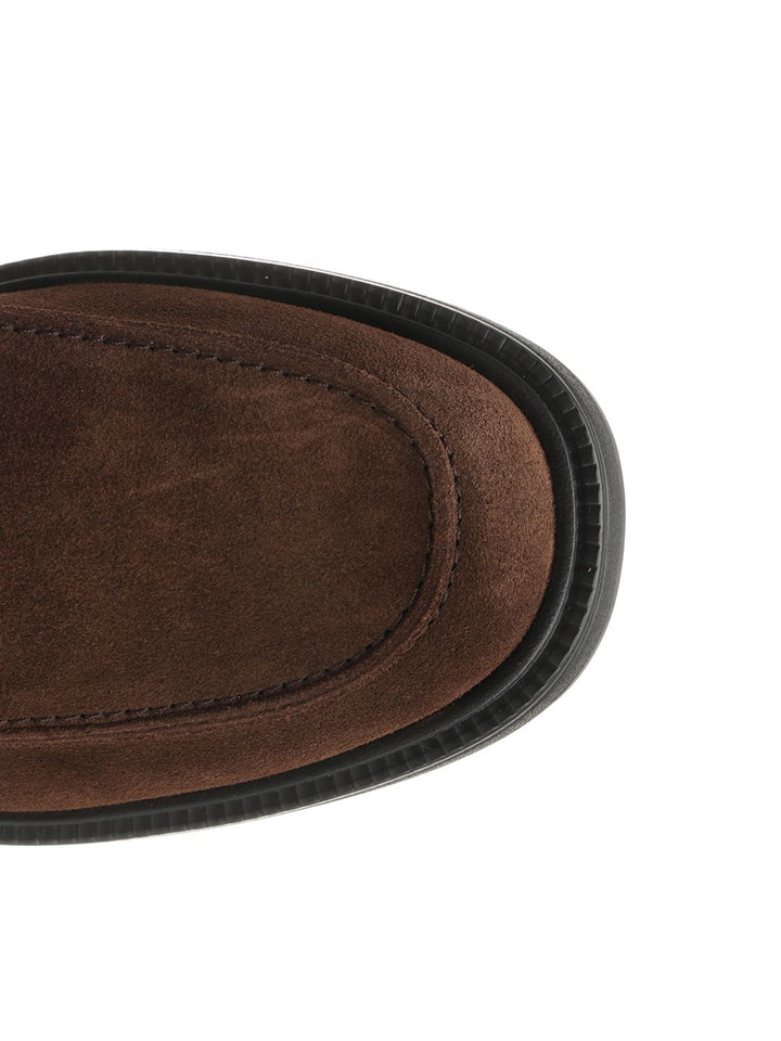 Tod'S Suede Calfskin Loafer Scarpe basse - Marrone | 5317b9935a09b7da150cc90183582686674c105e