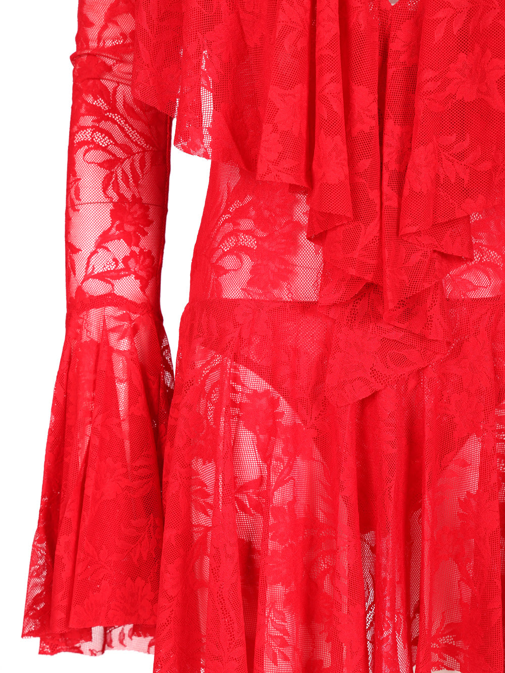 Norma Kamali Ruffle Mini Dress Abiti - Rosso | 83b8fcf059bb8d7885077bb9ecf7477c395da207