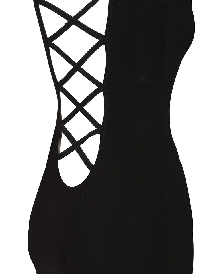 Norma Kamali One-Piece With Cross-Back Details Tute Intere - Nero | a38a1cf210082dbc3387d478e26f3a8d0dc871c1