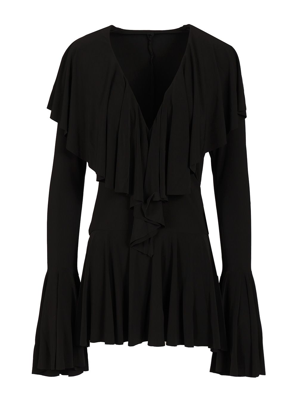 Norma Kamali Ruffle Mini Dress Abiti - Nero | ab02add2443344eb8123a85b7589f6f133ed6aec