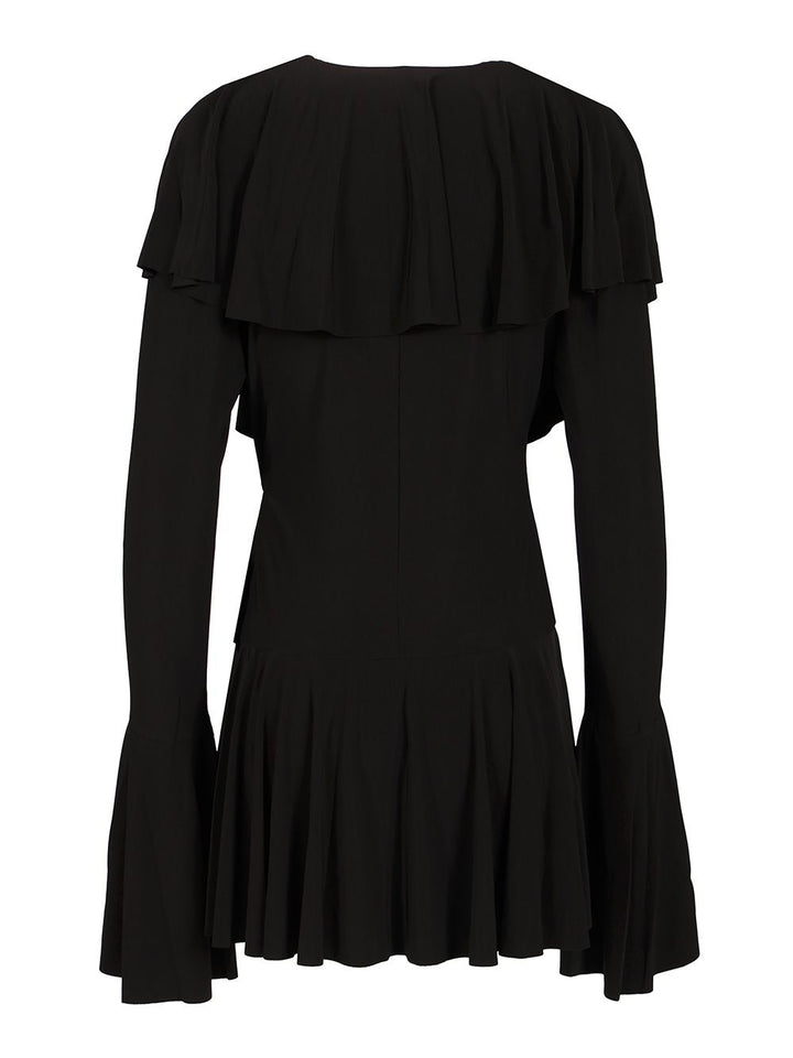 Norma Kamali Ruffle Mini Dress Abiti - Nero | 869e13e64f434a2a142e9f08a996004ff0759c33
