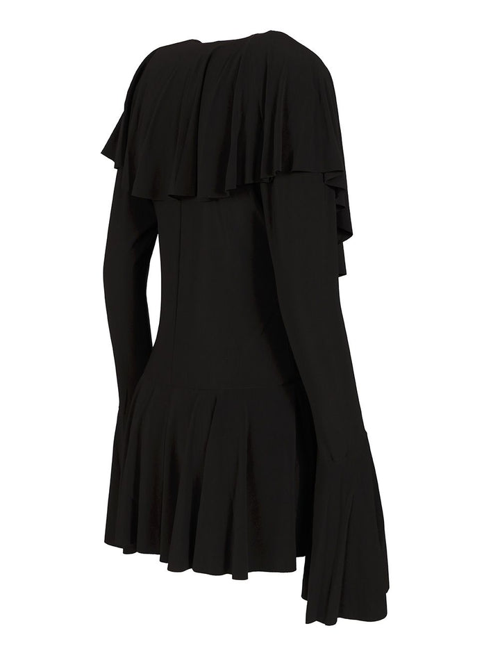Norma Kamali Ruffle Mini Dress Abiti - Nero | a4c6891c12f3fb58a28906c612f11418d20d1669