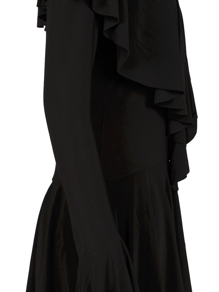 Norma Kamali Ruffle Mini Dress Abiti - Nero | 96b6599a0b2225e06c916472f8fc2eed9eb71642