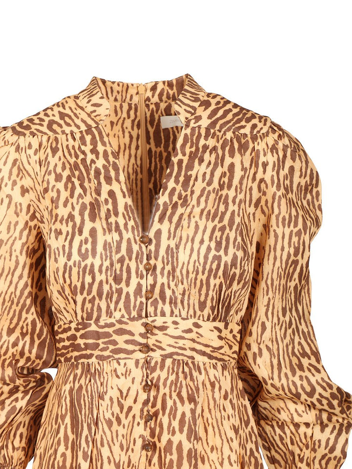 Zimmermann Leopard Print Midi Dress Abiti - Animalier | 72f7e587d943485fbedc71c31c078bf95cacebea