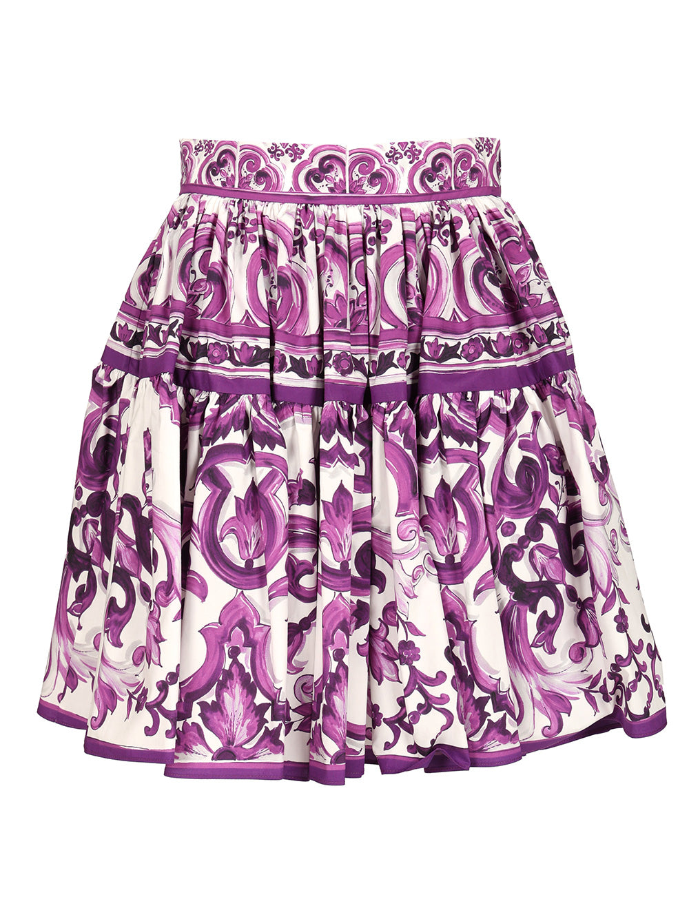 Dolce & Gabbana Short Skirt With Maiolica Print Gonne - Violet | a296570532769ab24156e867278ba44bcf32a420