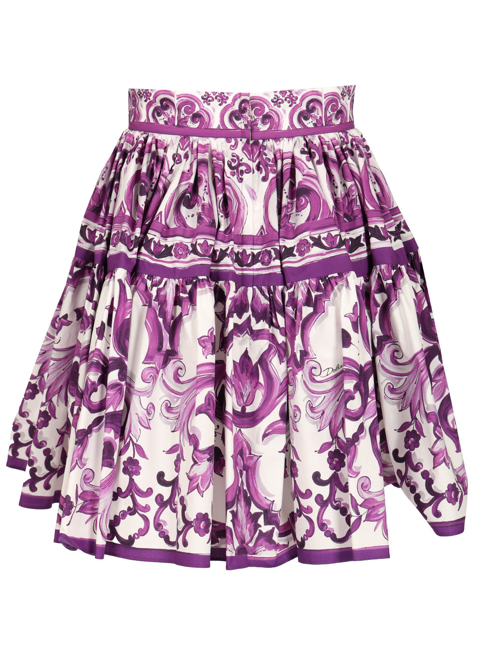 Dolce & Gabbana Short Skirt With Maiolica Print Gonne - Violet | 99e61006f7e8cade3fd16abd2a0a38a795ef40ec