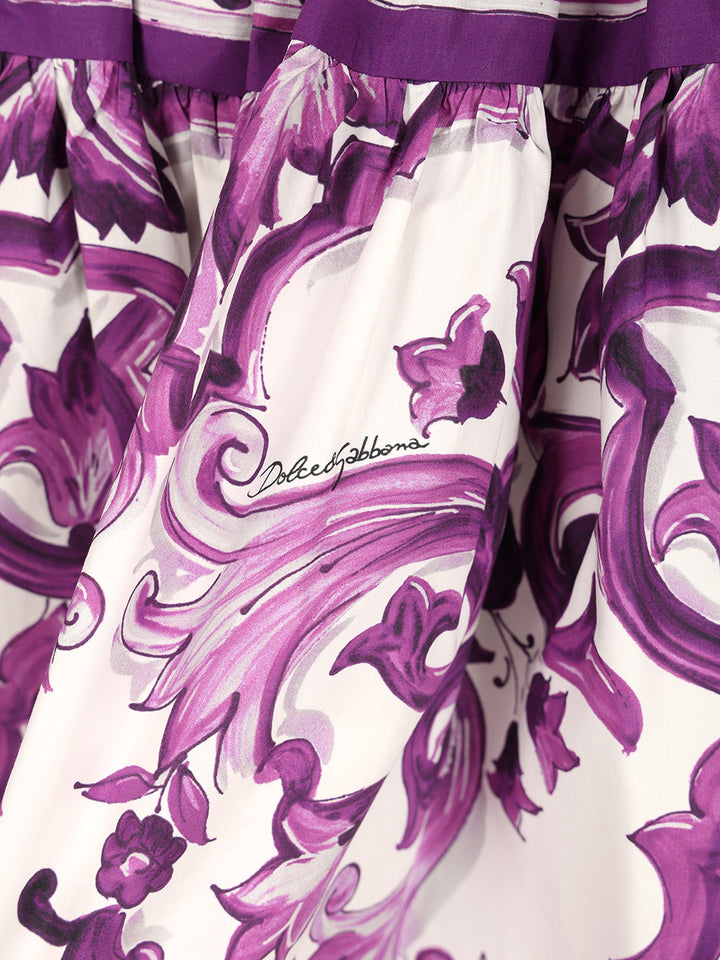 Dolce & Gabbana Short Skirt With Maiolica Print Gonne - Violet | 215ab952c7af514f925426223199ae032e796462