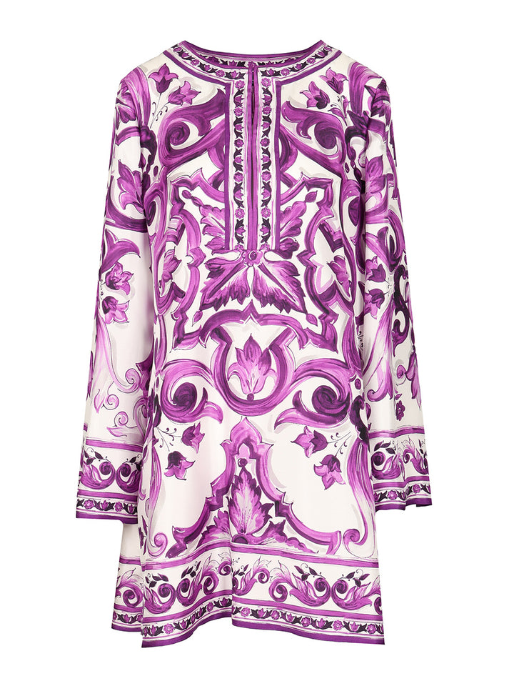Dolce & Gabbana Maiolica Print Twill Dress Abiti - Violet | 60b41dbbe634e2fc32a1444597bdab113450d0d5