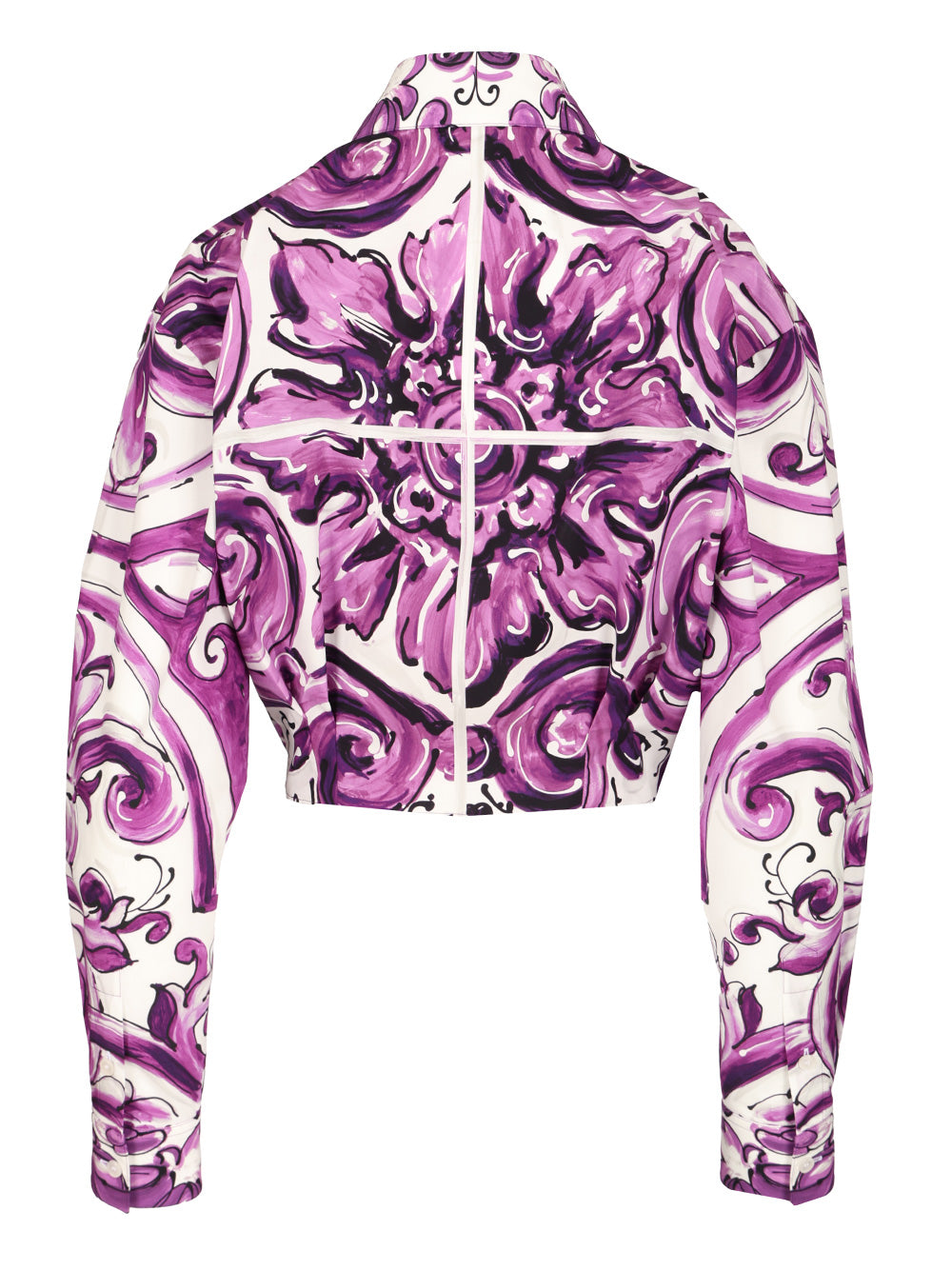 Dolce & Gabbana Maiolica Print Poplin Shirt Shirts - Violet | 966e5b01a99aa4ea92341ebdee6eda277b32aeb2