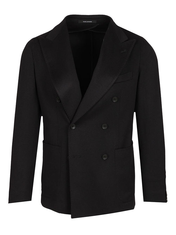 Blazer Cruzado de Lana y Cachemir Chaquetas Azules