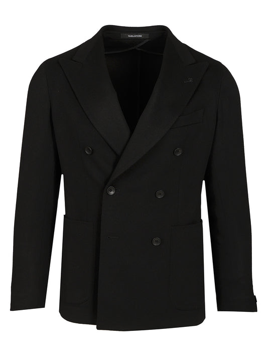 Double-Breasted Peak Lapel Jacket Giacche Nero