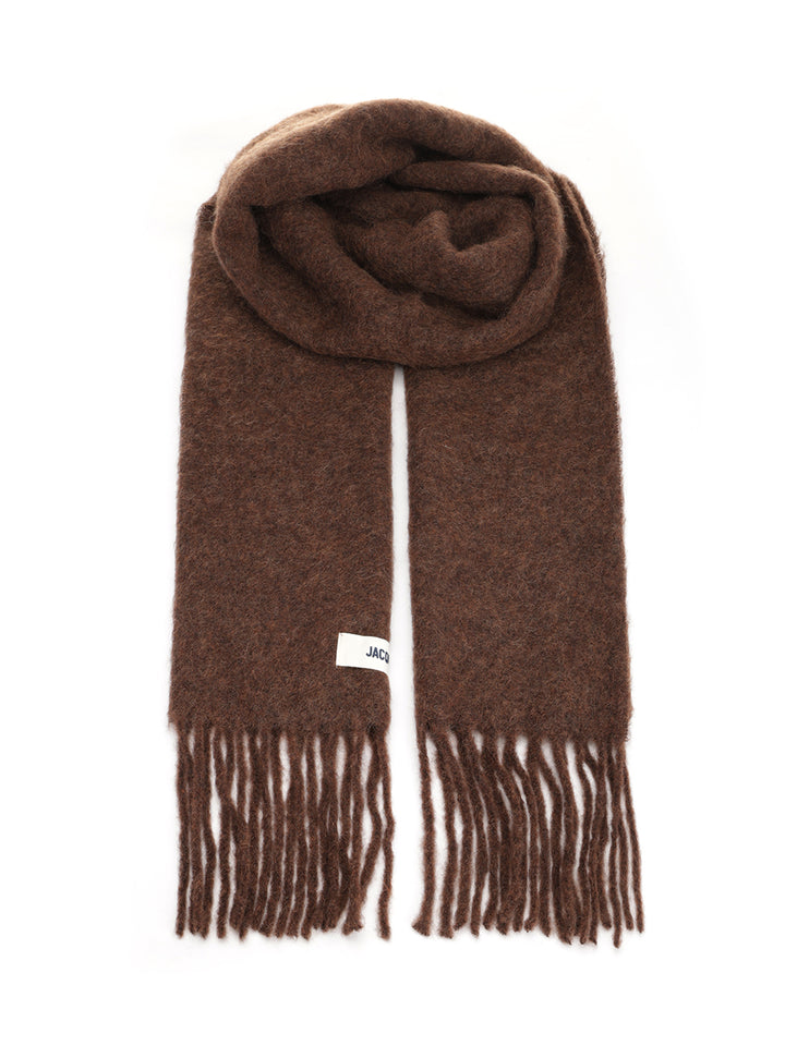 Jacquemus Wool Blend Scarf Scarves And Foulards - Marrone | 42449f9999ddbf14e0ece221197dcf97d1f4abed