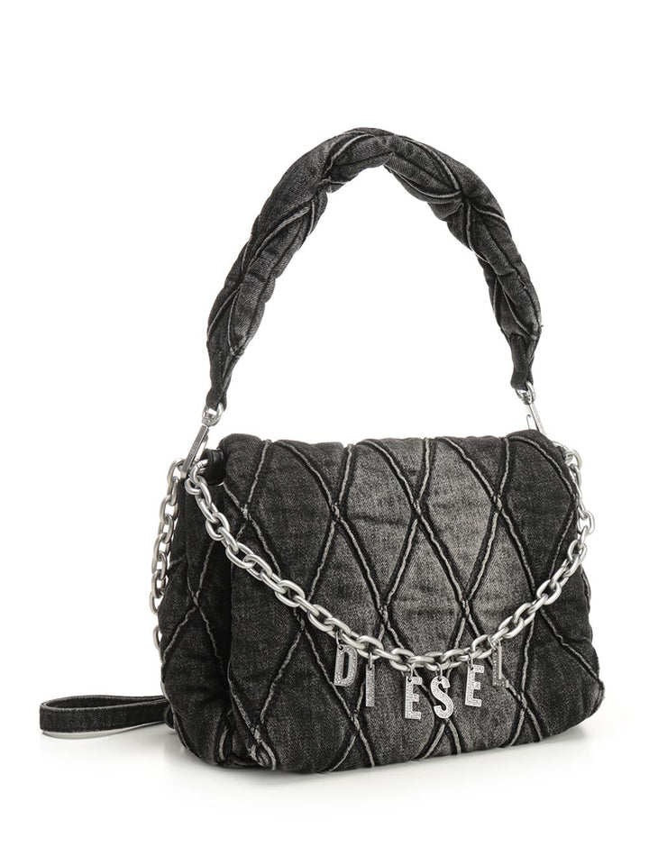 Diesel Charm-D Shoulder Bags - Nero | 36727aca70f9b74d063e91fc1480f8aafb8d7823