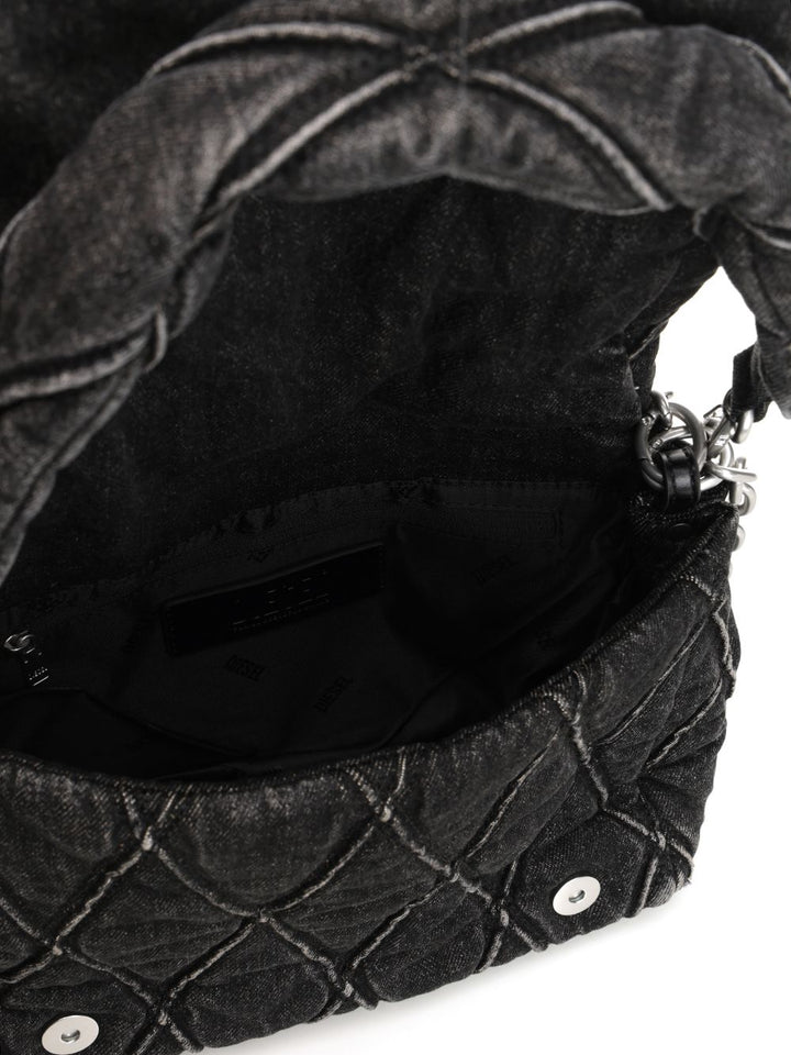 Diesel Charm-D Shoulder Bags - Nero | 19d72b701555c0a96a6bf0e37fb8b6d2762b3047