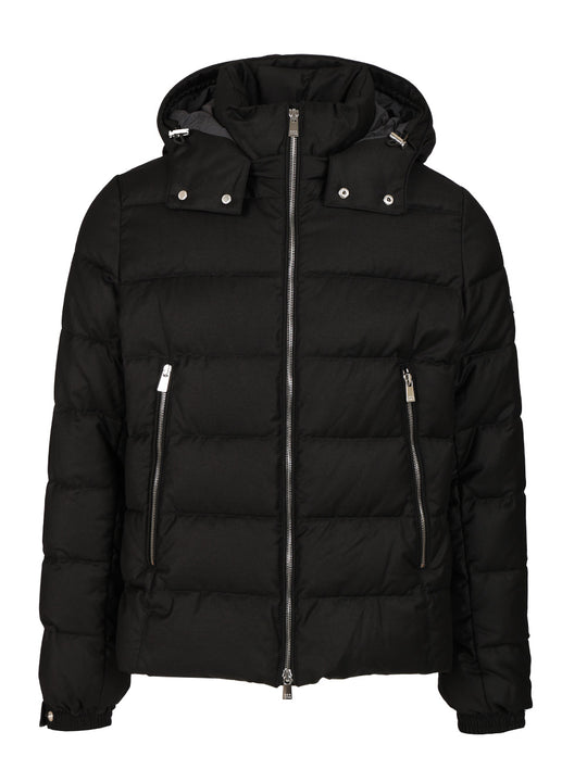 Domiziano Down Jacket In Super 150s Wool Coats Nero