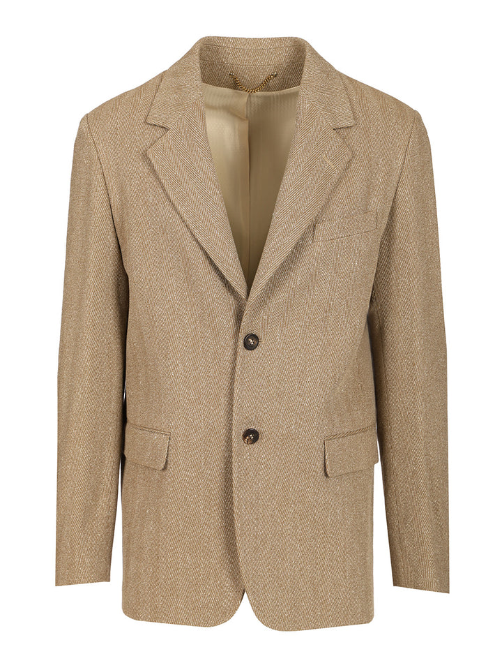 Golden Goose Deluxe Brand Single-Breasted Chevron Linen Blend Blazer Giacche - Multicolor | e813fefa7f2ca61d2bcfe6e4c5f460f561a12ab0