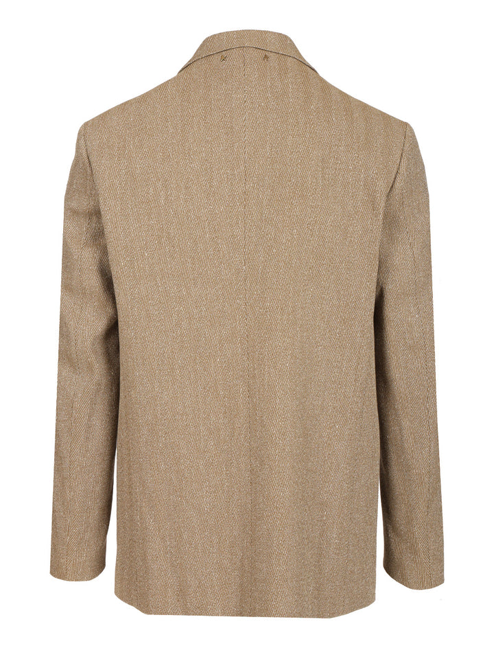 Golden Goose Deluxe Brand Single-Breasted Chevron Linen Blend Blazer Giacche - Multicolor | 065897c1b2ae4fa3dc65c74078ccd2fb232e674f