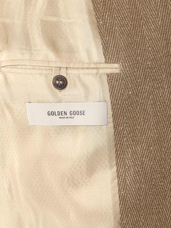 Golden Goose Deluxe Brand Single-Breasted Chevron Linen Blend Blazer Giacche - Multicolor | 8f228785a7bf384fb9d14dd27756371ad43407b3