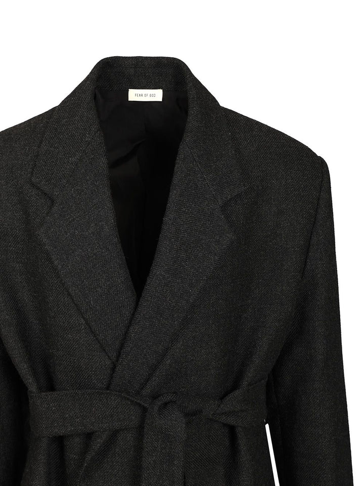 Fear Of God Wool Relaxed Coat Coats - Nero | 5e1757bf7d8f8497825961f4ba6aaed7e656fc56