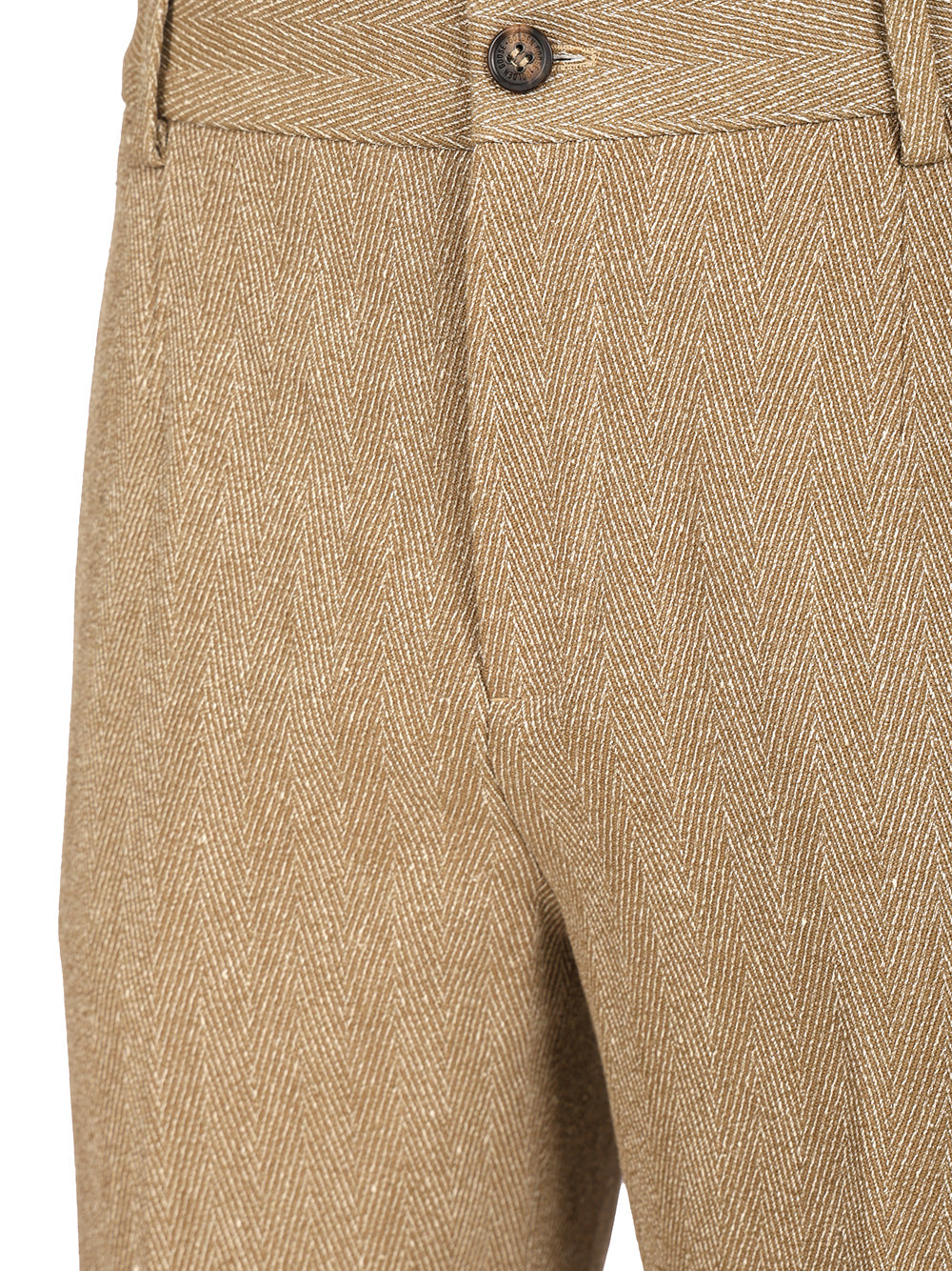 Golden Goose Deluxe Brand Tailored Trousers In Chevron Linen Blend Giacche - Beige | e2f8c982682c456279e5f2a6051681039e252ac0