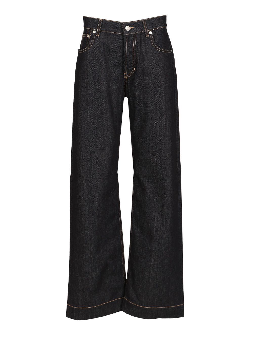 Mcqueen Wide Leg Jeans - Blu | c9724f30ab749647be4f1c59ef567d13ccba9246